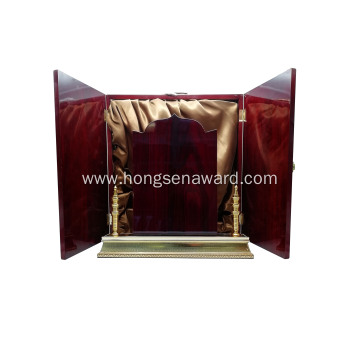 dubai shield wooden metal award trophy with  gift box